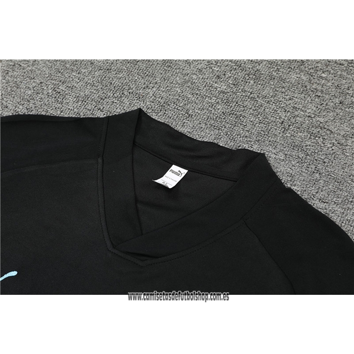 Chandal del Manchester City 22-23 Manga Corta Negro - Pantalon Corto